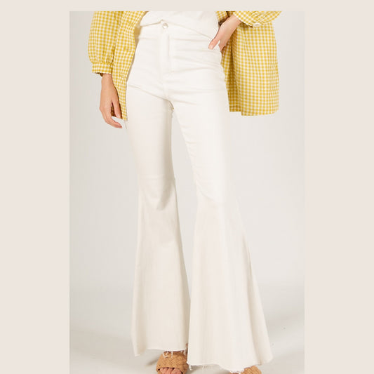 White Stretch Denim BellBottoms