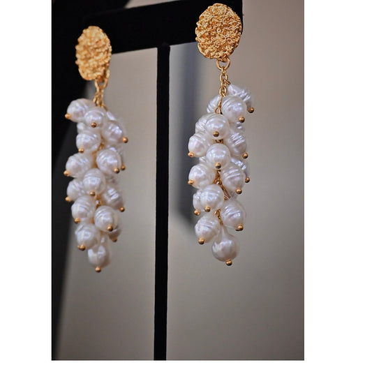 Freshwater Pearl Cluster Drop Earring