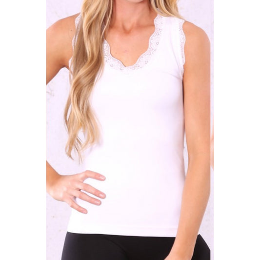 Lace Trim RacerBack Tank
